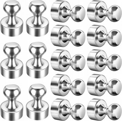Magnesy neodymowe push pin mocne pionki na lodówkę 16 sztuk