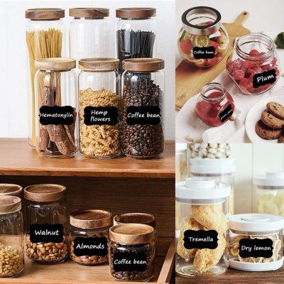 Naklejki etykiety uniwersalne na pudełka, przetwory 48 sztuk