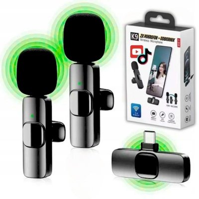 Zestaw 2 mikrofonów bezprzewodowych – mikrofony krawatowe do telefonu, tabletu, vlogów i podcastów