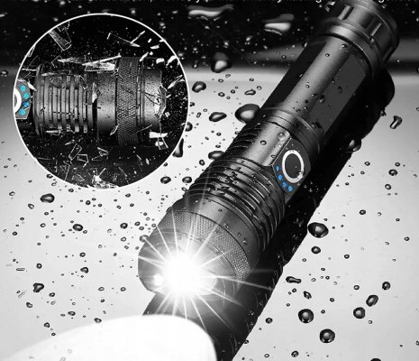 Latarka taktyczna akumulatorowa zoom 5 trybów