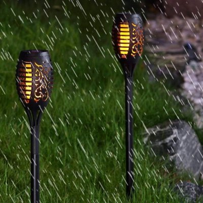 Lampa słoneczna pochodnia płomień 48,5 cm zestaw 4 sztuk