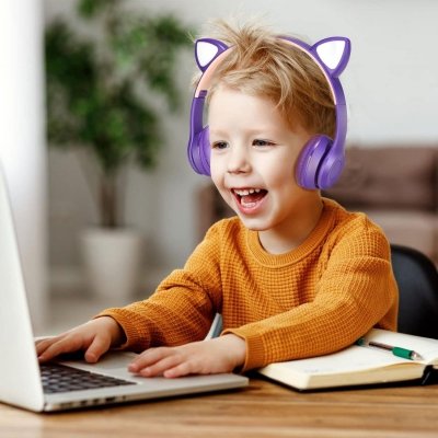 Słuchawki bezprzewodowe bluetooth kocie uszy