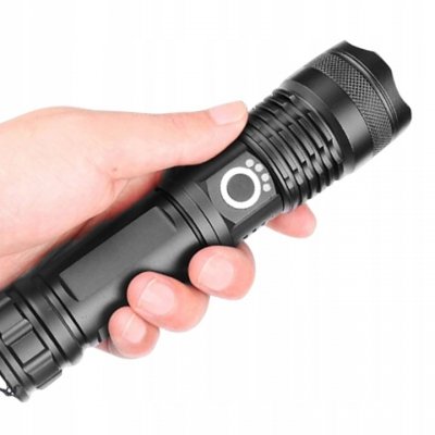 Latarka taktyczna akumulatorowa zoom 5 trybów