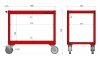 Wózek warsztatowy ciężki P-2-08-02 wymiary