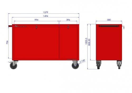 Wózek warsztatowy MEGA z 9 szufladami PM-221-23