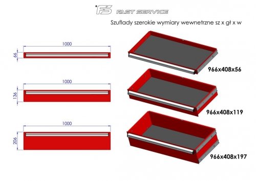 Nadstawka wózka MEGA z 6 szufladami PNM-152-52