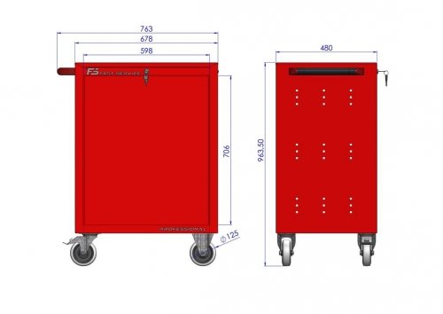 Wózek narzędziowy z szufladą  i drzwiami P-232