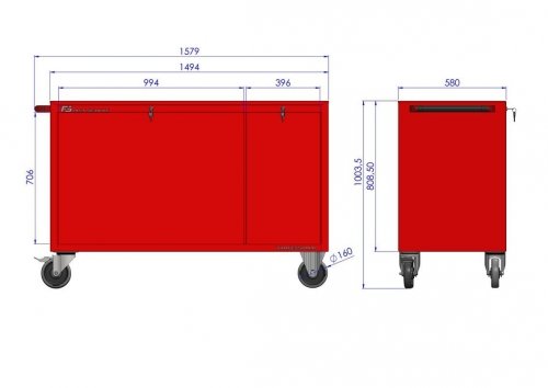 Wózek warsztatowy MEGA z 13 szufladami PM-219-20