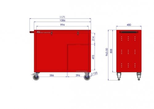 Wózek warsztatowy TRUCK z 12 szufladami PT-271-75