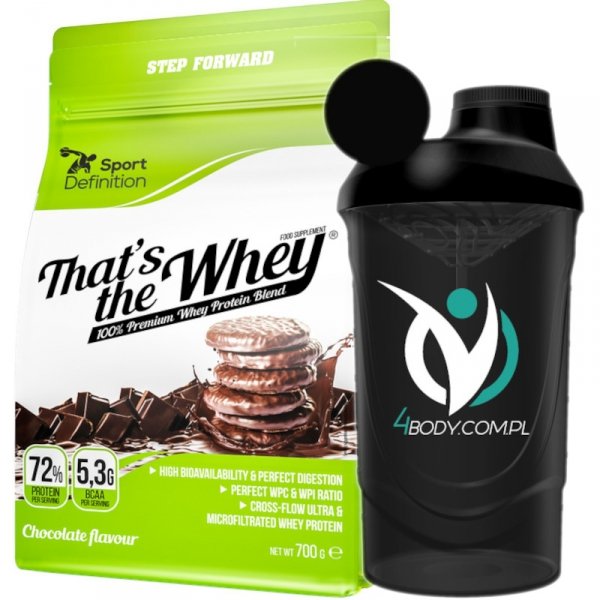 Sport Definition That's The Whey 700g Czekolada plus Uniwersalny Shaker 4Body 600 ml