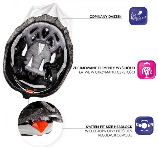 Kask Rowerowy Meteor MV29 Drizzle M 55-58 cm Biało-Różowy foto3