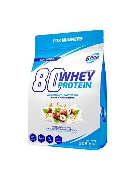 6Pak 80 Whey Protein 908g Orzech Laskowy