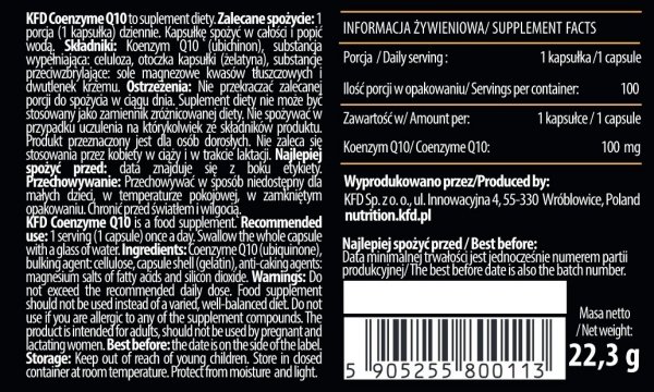 Coenzyme Q10 KFD 100 kaps. opis