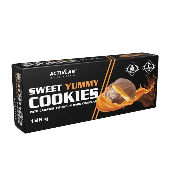 Ciasteczka Sweet Yummy Cookies Activlab  128g Karmel-Czekolada