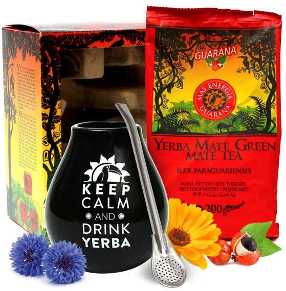 Zestaw Exclusive Mate Green Mas Energia Guarana + Bombilla Liza + Luka Negro z logo