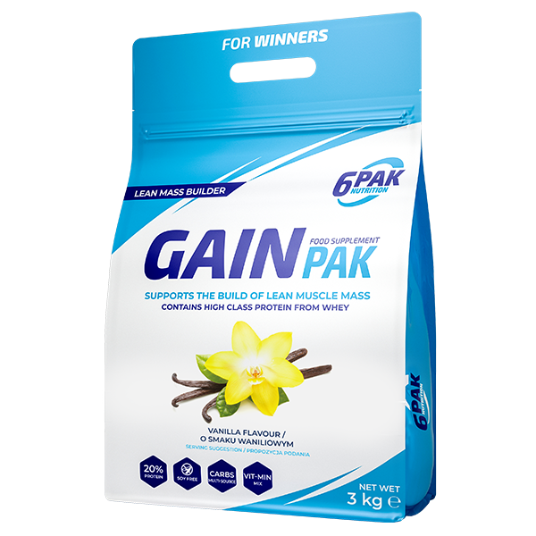 6PAK Nutrition Gain PAK 3000g smak wanilia