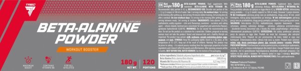 Informacja żywieniowa  Beta-Alanine Powder Trec 180g Grejpfrut