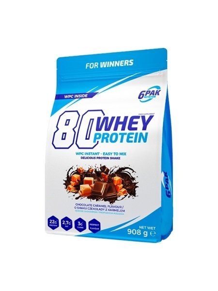 6Pak 80 Whey Protein 908g Czekolada-Karmel