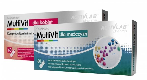 Activlab MultiVit Witaminy i Minerały dla Kobiet i Mężczyzn 60 kaps. 2opak.