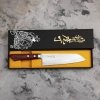 Kunio Masutani VG-10 Hammered Red Damascus Nóż Santoku 17 cm