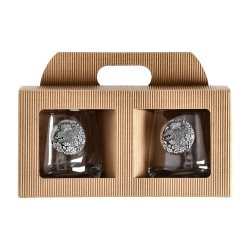 Szklanki do whisky Golden Fox Luna Wild Boar Silver zdobione odlewanym elementem 2 szt.