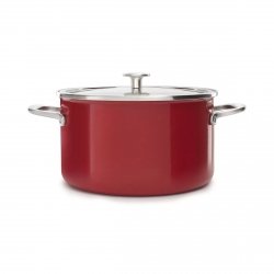 Garnek emaliowany z pokrywką 6l - czerwony / KitchenAid