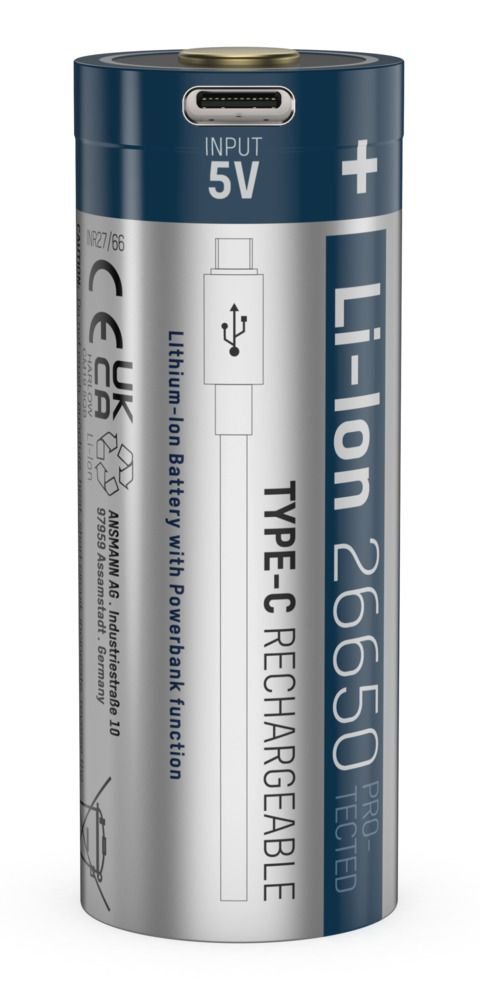 Akumulator Ansmann Li-Ion 26650 typ 5100 z USB-C