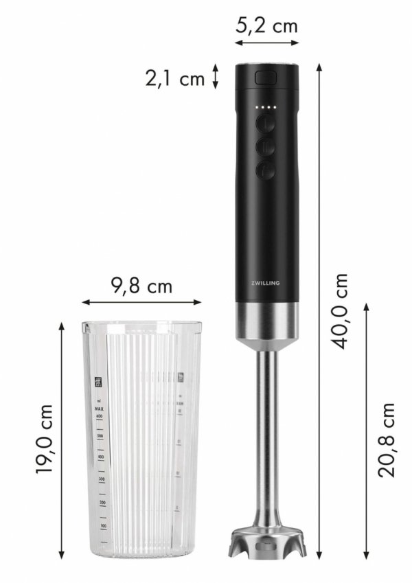 ZWILLING XTEND Zestaw Startowy: Bezprzewodowy Blender Ręczny + Bateria Czarny XTEND