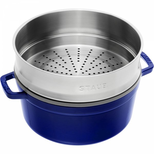 Garnek żeliwny Okrągły Z Wkładem 5.2l Niebieski La Cocotte Staub