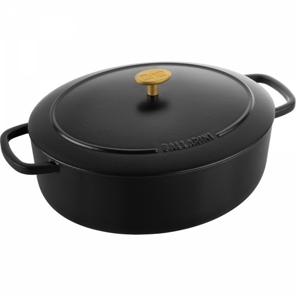 Garnek żeliwny Owalny 5.5l Czarny Bellamonte Ballarini