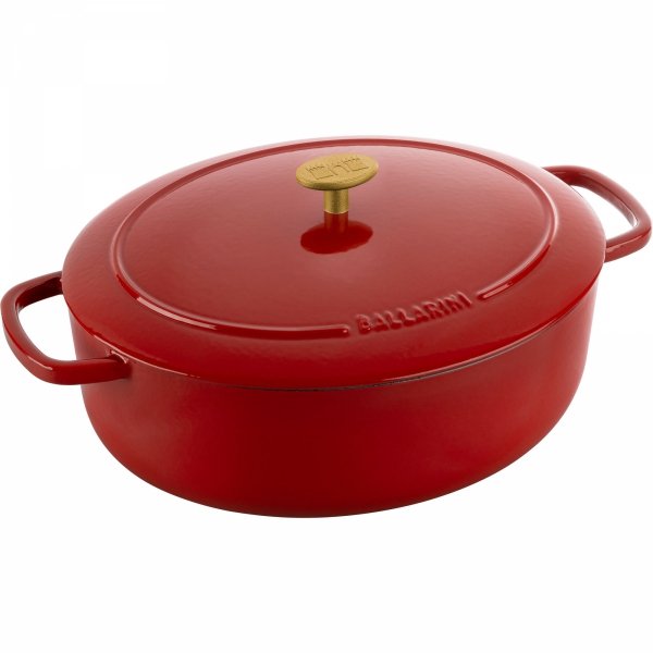Garnek żeliwny Owalny 5.5l Czerwony Bellamonte Ballarini