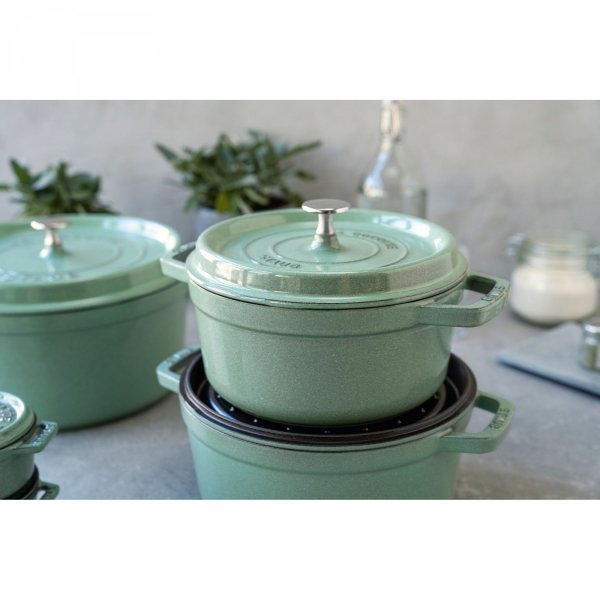 Garnek żeliwny Okrągły 6.7l Miętowy La Cocotte Staub