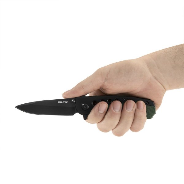 Nóż składany Mil-Tec One-Hand Black Olive (15305000)