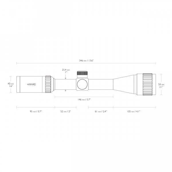 Luneta celownicza Hawke Vantage 1&quot; 4-12x40 AO IR .17 HMR