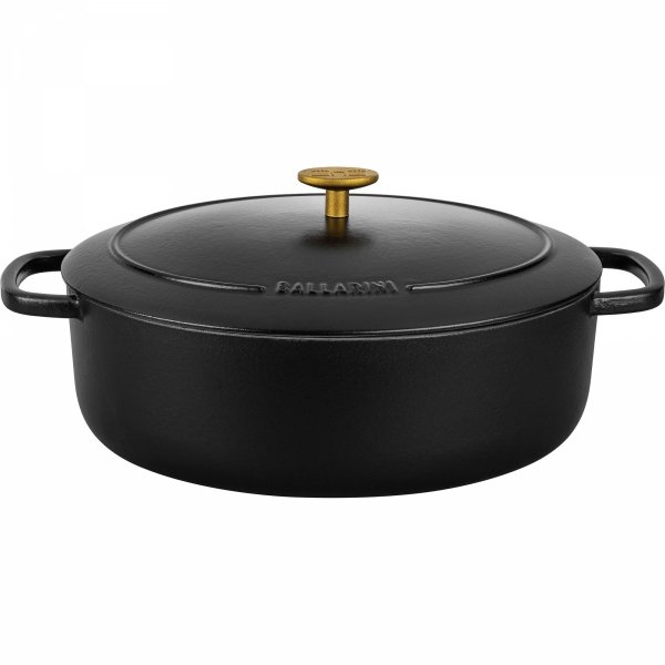 Garnek żeliwny Owalny 5.5l Czarny Bellamonte Ballarini