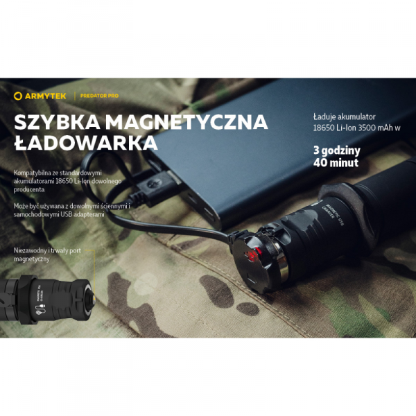 Armytek Predator Pro Magnet USB  White