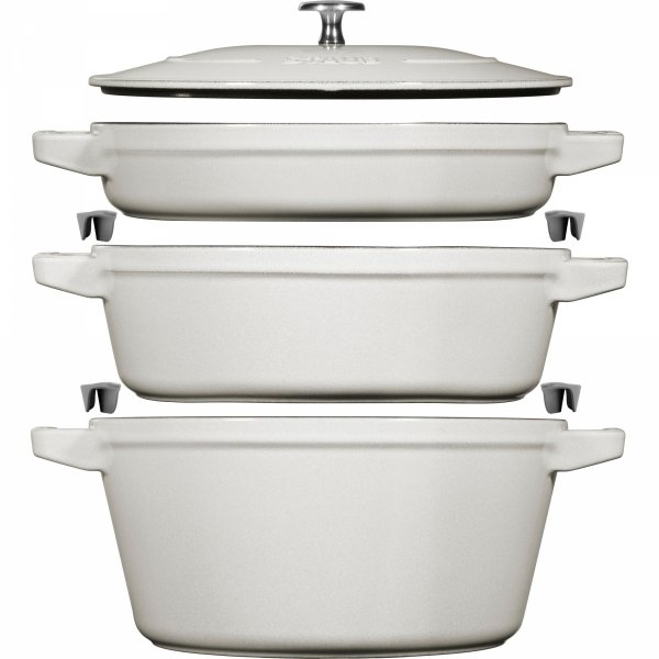 Zestaw 3 Naczyń + Pokrywka 24 Cm Truflowy Staub