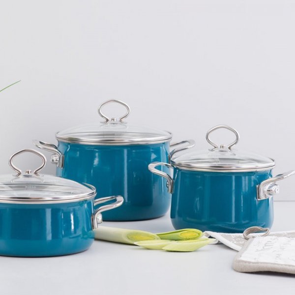 RIESS - Garnek wysoki z pokrywą 4,0l 20cm Aquamarin
