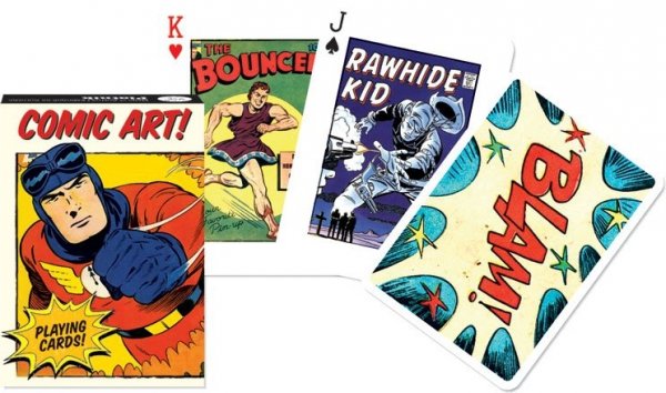 Karty Piatnik Vintage Comic Art - Talia 54 Kart w Stylu Retro