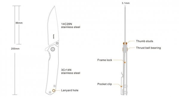  Nóż Ruike składany P801-SB