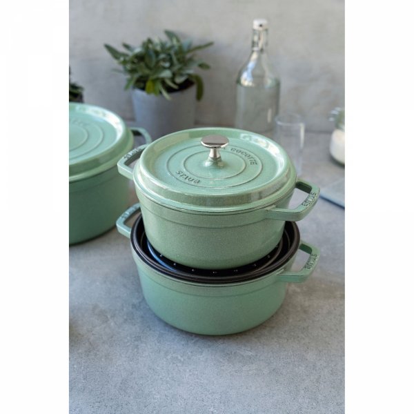 Garnek żeliwny Okrągły 5.2l Miętowy La Cocotte Staub