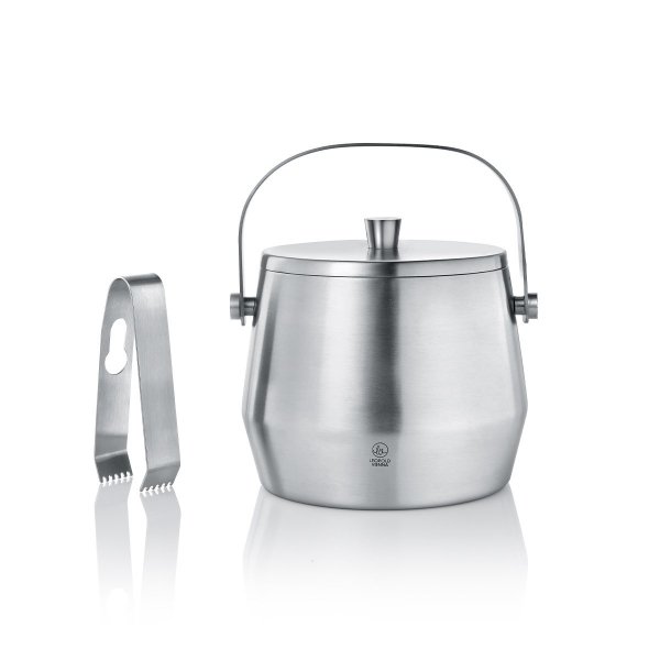 Wiaderko do lodu 1L ze szczypcami - stal matowa / Leopold Vienna