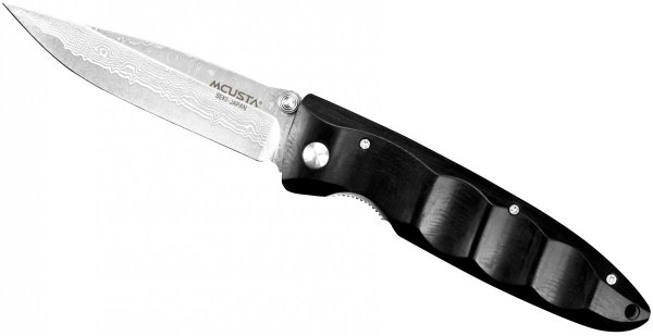 Nóż składany Mcusta Classic Wave Black Pakka Damascus