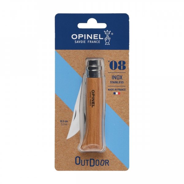 Nóż składany Opinel 8 inox buk w blistrze