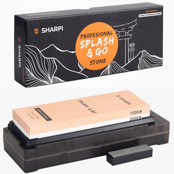 SHARPI Ostrzałka do noży – Kamień wodny Splash &amp; Go 1000/3000