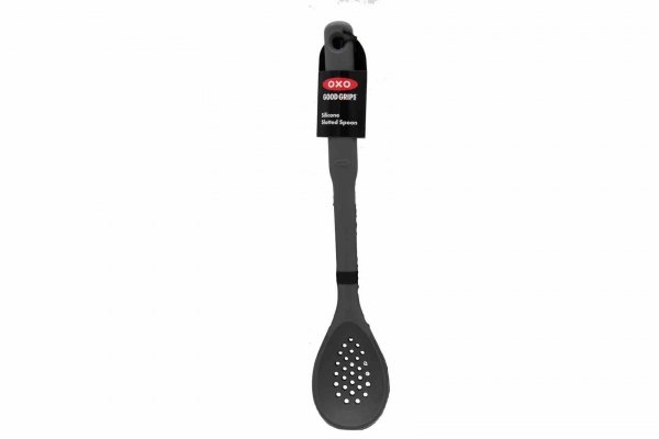 OXO-Łyżka cedzakowa silikonowa czarna, Good Grips