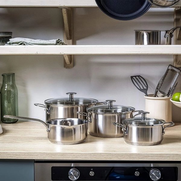 KitchenAid zestaw garnków stalowych  7 elementów