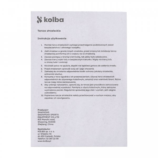 Komplet 100 x tarcza strzelecka RazorGun 14x14 czarny środek