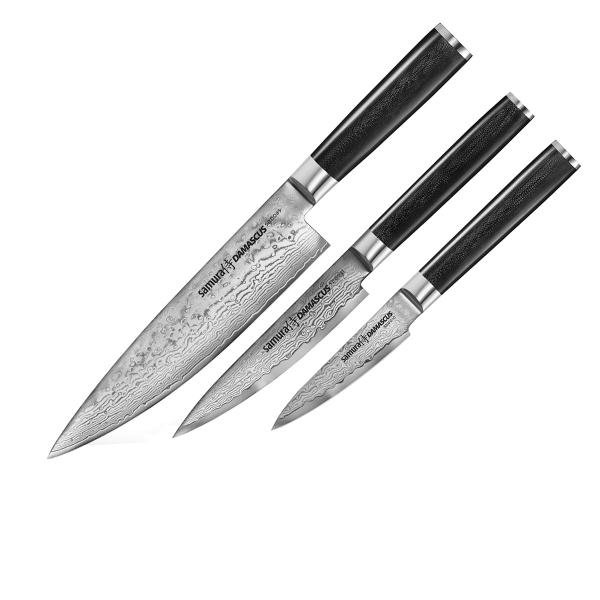 Samura Damascus zestaw 3 noży Szef Utility Paring