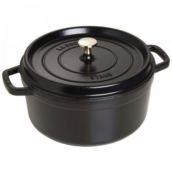 Garnek żeliwny Okrągły 5.2l Czarny La Cocotte Staub